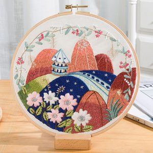 Mountain Nature Scene Embroidery Kit Beginner DIY